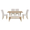 NicBex Dining Table Set for 6 Retro Rectangular Dining Room Table and Chairs with Bench for Kitchen - 3 of 4