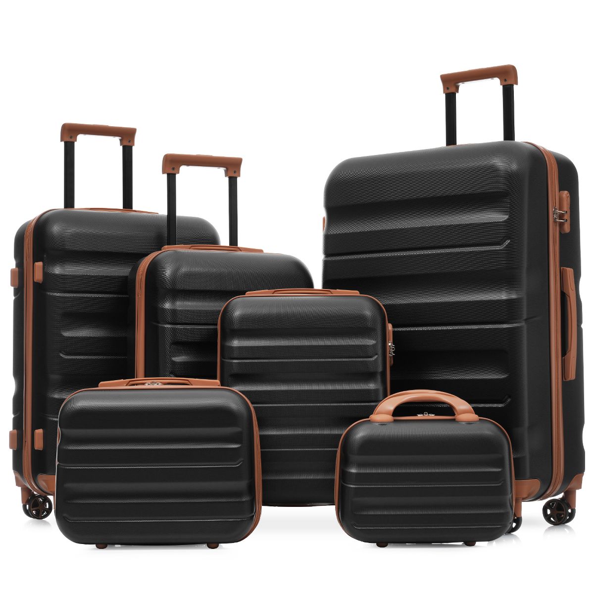 Polibi Luggage Set 6 Pieces with 12 Inch, 14 Inch, 16 Inch, 20 Inch Carry-On and 24 Inch, 28 Inch Checked Suitcase - thumbnail 3