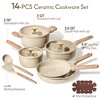 Aoibox 14-Piece Nonstick Ceramic Cookware Set, PFOA and PFAS Free, Kitchen Cooking Pots and Pans with Lids and Utensils - 2 of 4