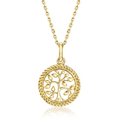 Ross-Simons 10kt Yellow Gold Tree Of Life Pendant Necklace Size 16