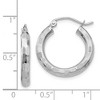 Black Bow Jewelry 3mm x 25mm 14k White Gold Textured Round Hoop Earrings - 4 of 4