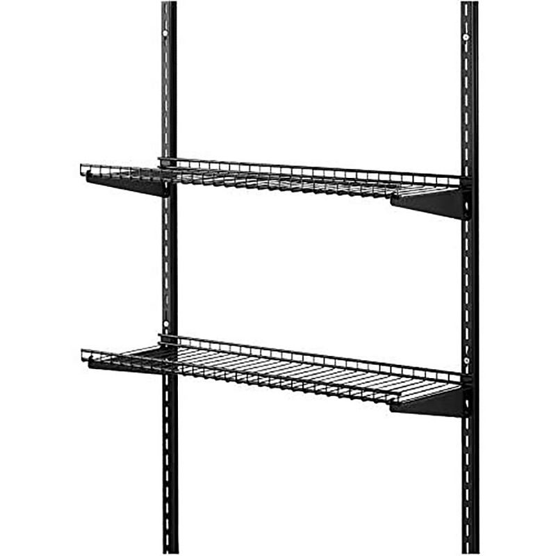 Rubbermaid 2024658 Large Upright Utility Shed Storage Unit Shelving Kit System with Two 25 Pound Capacity Storage Shelves and Installation Hardware, 1 of 7
