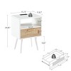Angel Sar Rattan Nightstands Set of 2, Boho End Table with Power Outlet - 3 of 4
