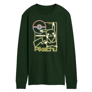 Men's - Pokémon - Neon Pikachu Long Sleeve Graphic T-Shirt - 1 of 2