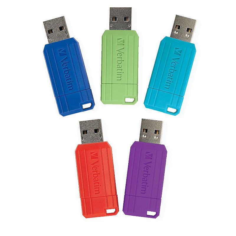 Verbatim PinStripe 16GB USB 2.0 Flash Drives 5/Pack (99813) 2735156, 1 of 10