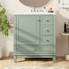 XINGHANZHENXUAN Bathroom Vanity with Sink & 3 Drawers, Soft-Close Solid Wood Cabinet with Ceramic Sink & Ample Storage - 2 of 4