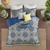 Sapphtopaz 6 Piece Bedding Comforter Set Floral Print with Large Medallions Reversible Quilt Set with Throw Pillows - 2 of 4