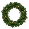 Northlight Pre-Lit Deluxe Windsor Pine Artificial Christmas Wreath - 18" - Clear Lights - 2 of 4