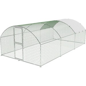 Acekool Large Metal Chicken Coop 9.8x6.5x6.5ft, Walk-in Outdoor Poultry Cage with UV Cover, Double Doors, Round Roof, for Hens, Ducks, Farm Backyard - 1 of 4