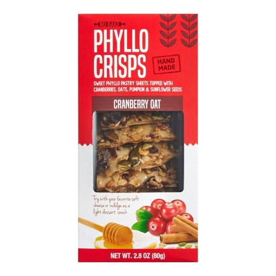 Nu Bake Cranberry Oat Handmade Phyllo Crisps 2.8 oz