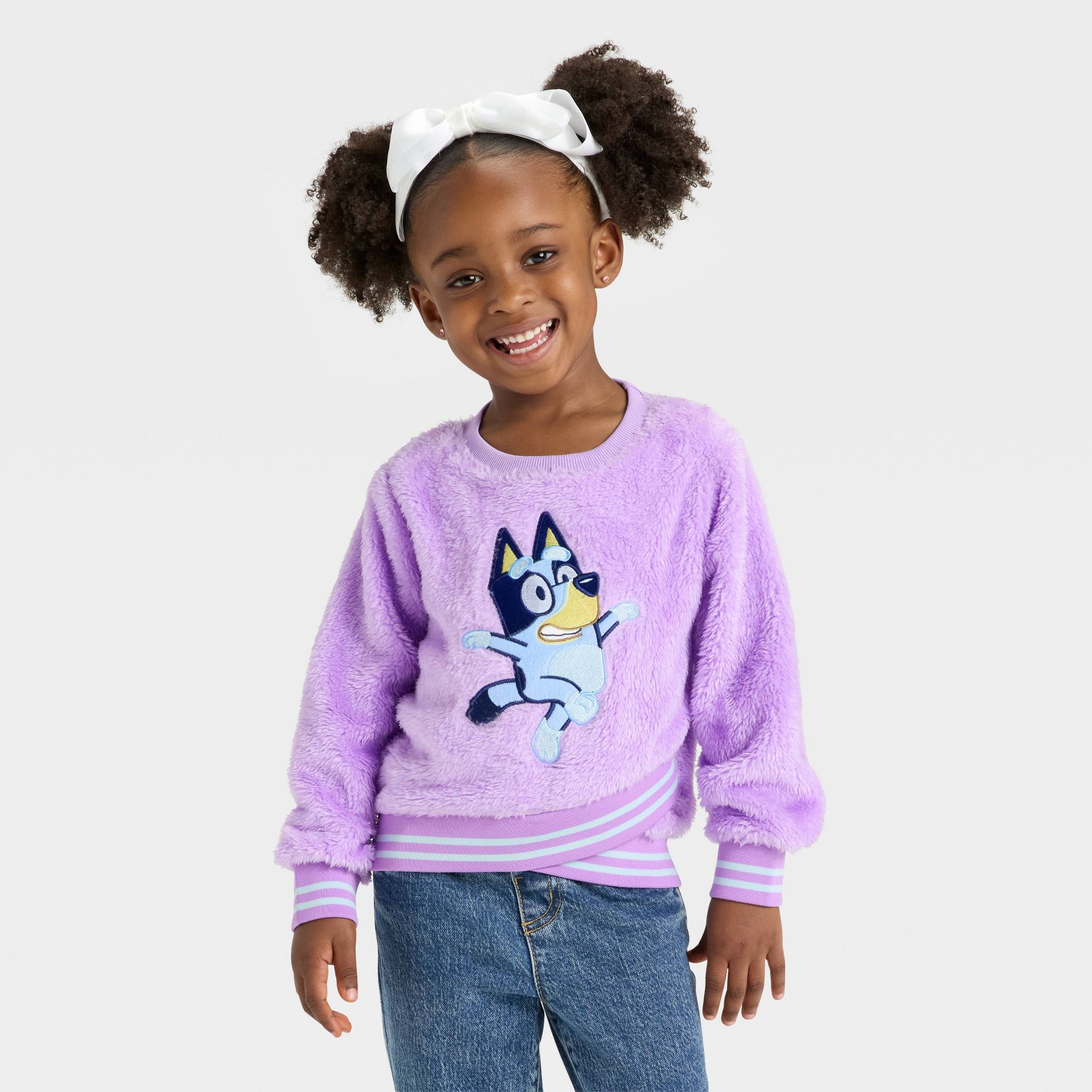 Toddler Girls' Bluey Woobie Pullover Sweatshirt - Purple