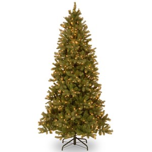 7.5' Prelit Slim Feel Real Downswept Douglas Fir Artificial Christmas Tree Clear Lights - National Tree Company - 1 of 4