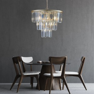 DOMETOUR 20'' Modern Crystal Chandelier with Gold Finish, 7-Light Pendant Light for Dining Room, Living Room, Bedroom - 1 of 4