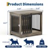 32" Dog Crate Furniture with Barn Door, Heavy Duty Wooden Dog Kennel Furniture Style Indoor Pet Cage & End Table for Small Medium Dogs - 2 of 4