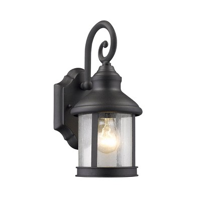 Chloe Lighting Galahad Transitional 1 Light Black Outdoor Wall Sconce 12" Height