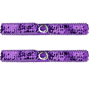 INSPIRE CHIC Women's Skinny Elastic Sequins Decor Stretchy Waist Belts for Dresses 2 Pcs 25.19" - 1 of 4