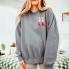 Simply Sage Market Coquette Strawberry Watercolor Lightweight Garment Dyed Sweatshirt - 2 of 4