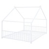 Full Size House Bed, Metal Floor Bed Frame With Roof, House Shape Bed With Metal Slats Support For Teens Kids Boys Girls, No Box Spring Needed - 3 of 4