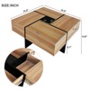 ALEXOUN Extendable Coffee Table with 4 Hidden Storage & High-Gloss Surface, Modern Square Sliding Tabletop for Living Room, Work, and Family - 4 of 4