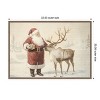 Amanti Art Santa Claus with Reindeer in Winter Wonderland by Melloi Art Prints Canvas Wall Art Print Framed - 3 of 4