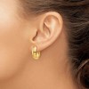Black Bow Jewelry 6.75mm x 19mm Polished 14k Yellow Gold Domed J-Hoop Earrings - 3 of 4