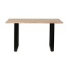Modern Industrial Dining Table,Rectangular Dining Table with Iron Frame,55'' Indoor Dining Table with Acacia Wood Tabletop-Coolbibila - 3 of 4