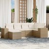 vidaXL Garden Sofa Set Beige Poly Rattan Large Removable Covers - 2 of 4