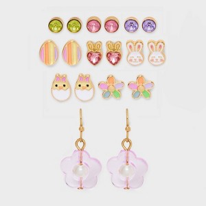 Girls' 9pk Easter Earring Set - Cat & Jack™️: Nickel-Free Metal, Post & French Wire Closure, Drop, Hoop & Stud Styles - 1 of 3