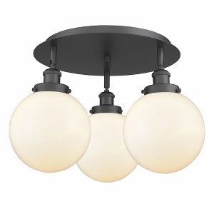 Canton - 3 Light Flush Mount In Art Deco Style-11.88 Inches Tall and 19.75 Inches Wide - 1 of 1