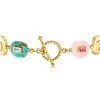 Ross-Simons Pink Opal, Turquoise and 1.80 ct. t.w. Multi-Gemstone Overlay Bracelet in 18kt Gold Over Sterling Size 8 - 3 of 4