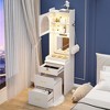 Fredees Small Vanity Desk: Mirror, Lights, Combination Lock Drawers, Charging Station, Human Sensor - 4 of 4