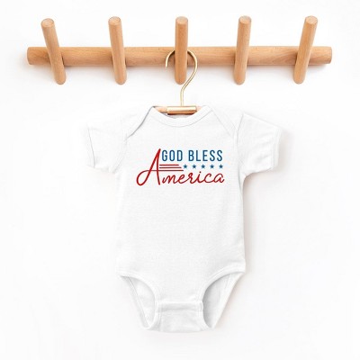 The Juniper Shop God Bless America Stars And Stripes Baby Bodysuit
