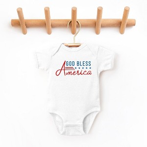 The Juniper Shop God Bless America Stars And Stripes Baby Bodysuit - 1 of 2
