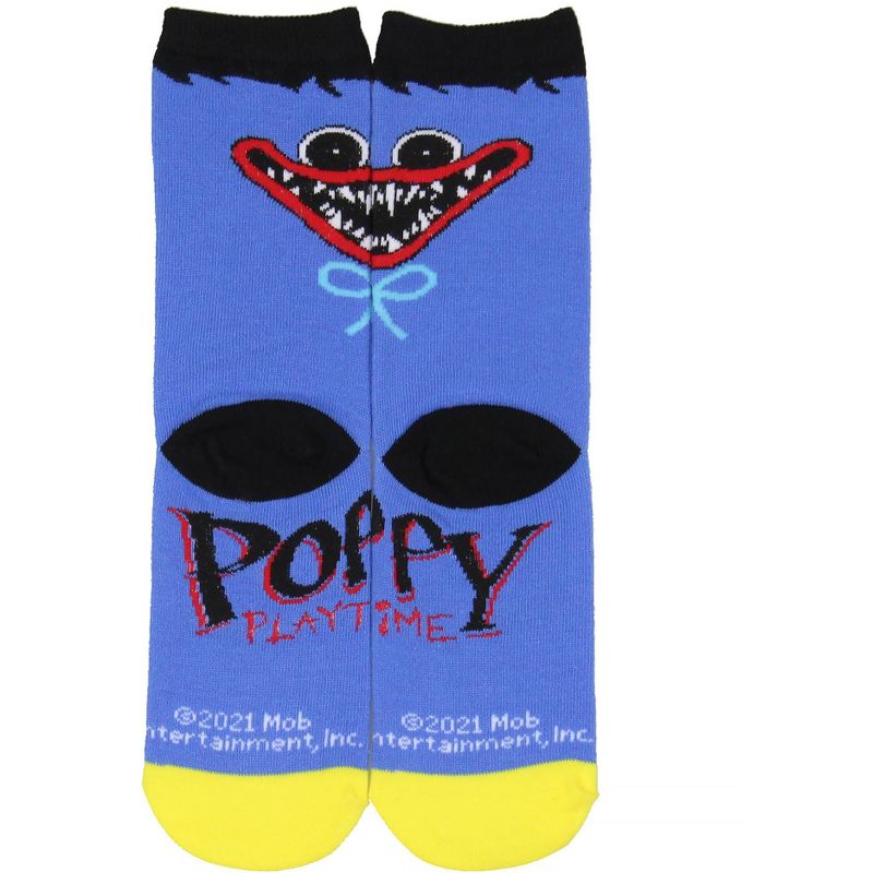 Poppy Playtime Youth Huggy Character Design Crew Socks For Boys And Girls Blue, 2 of 5
