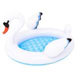 Pool Central 42.5" Inflatable White and Blue Swan Kiddie Pool