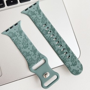 HTUTWOO Apple Watch Band, Mermaid Pattern Soft Silicone Strap 38/40/41/42/44/45/49mm, Compatible with iWatch Series 10 9 8 7 6 5 4 3 2 1 SE Ultra - 1 of 4