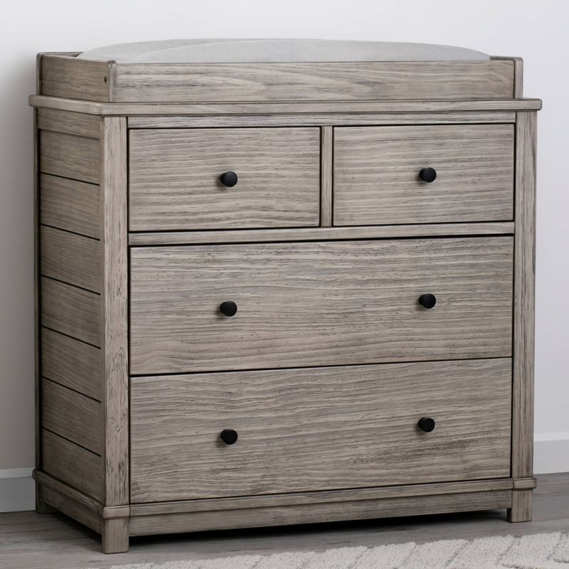 Simmons Kids' Monterey 4 Drawer Dresser with Changing Top and Interlocking Drawers, 3 of 11