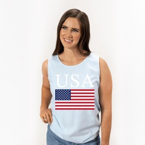 Simply Sage Market USA Flag Solid Garment Dyed Tank - 1 of 3
