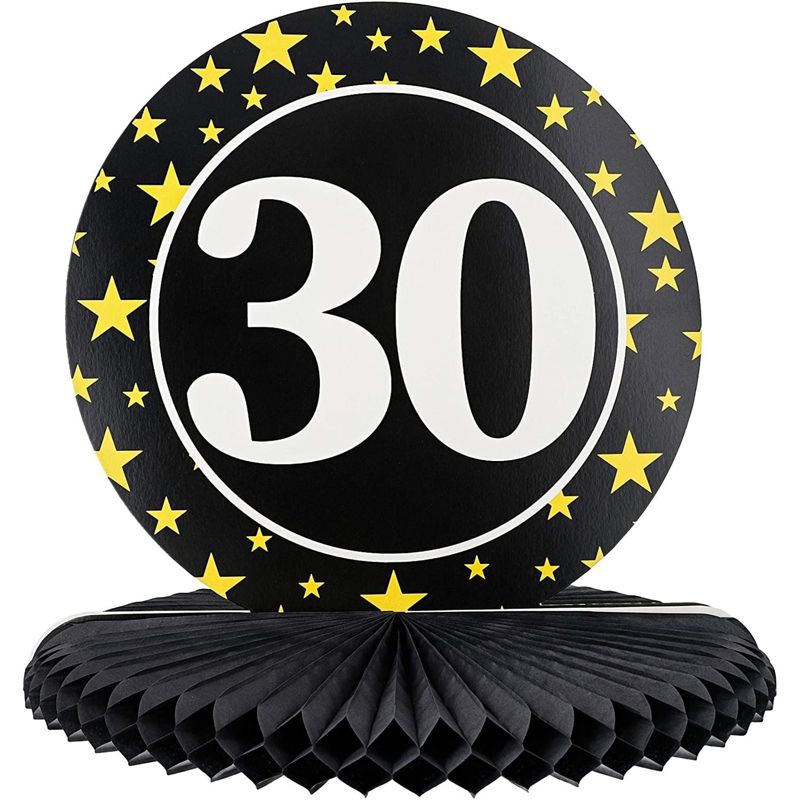 3-Pack 30Th Birthday Honeycomb Table Centerpiece Party Decoration, 3 Star Designs, 4 of 8