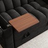 65" Velvet 3-in-1 Foldable Sofa Bed with Hidden Laptop Desk, USB & Storage - 3 of 4