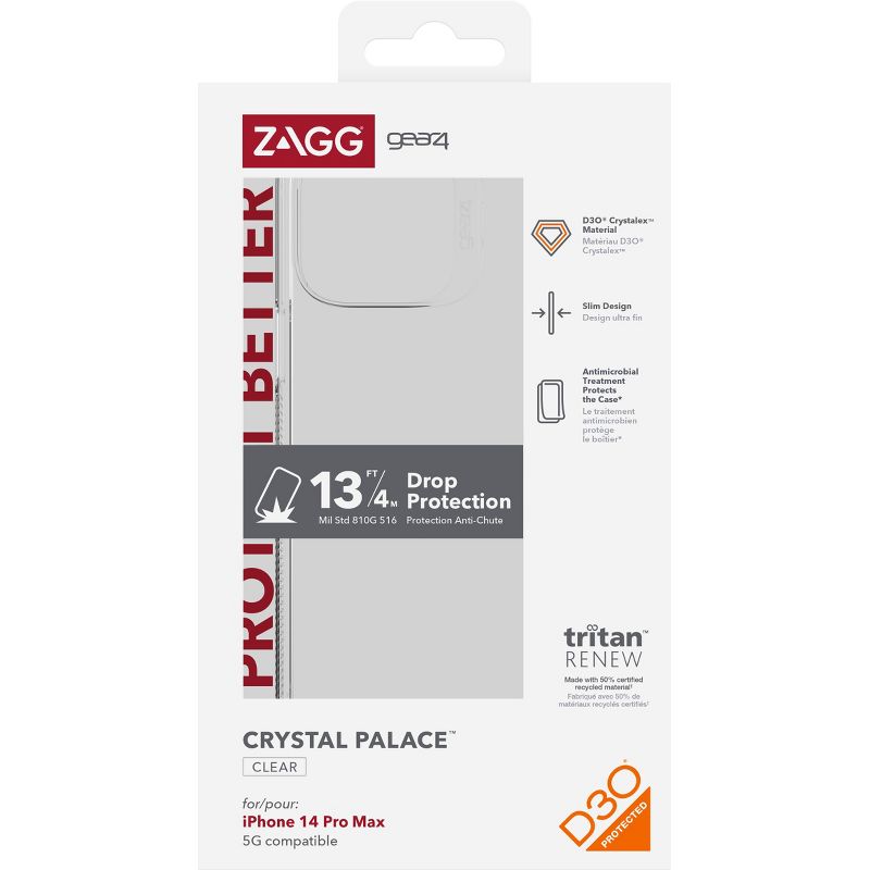 ZAGG Crystal Palace Case for iPhone 14 Pro Max, Clear, 3 of 4