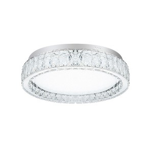 LamQee Crystal Flush Mount Ceiling Light Fixture, Dimmable LED Modern Close to Ceiling Light, Hallway Light Fixtures Round Ceiling Chandelier - 1 of 4
