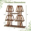 Angel Sar 5-Tier Wood Plant Stand, 10 Potted Plant Display Shelf, Carbonized Pine Wood Indoor Outdoor Plant Holder for Multiple Plants, 45 Inch Height - 4 of 4
