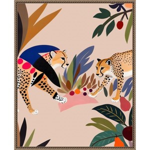 Amanti Art Cheetah Jungle Picnic by Uma Gokhale Framed Canvas Wall Art - 1 of 4