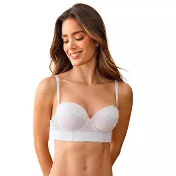 Leonisa Laced Balconette Push-up Bra With Wide Underbust White : Target