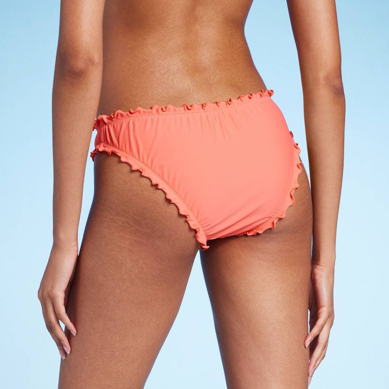Women's Ruffle Cheeky Bikini Bottom - Shade & Shore™ Pink, 3 of 7