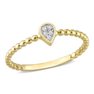 EVERLY JEWELRY | 14K Yellow Gold Diamond Accent Teardrop Ring - 1 of 4