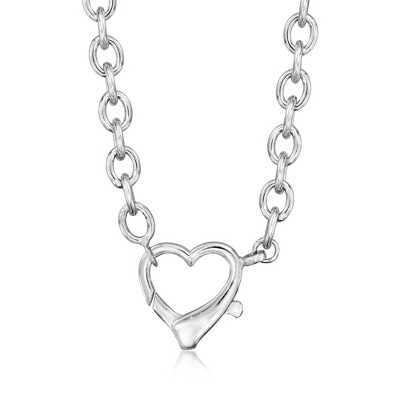 Ross-Simons Sterling Silver Oversized Heart Lobster Clasp Necklace