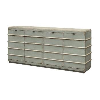 Betty 4 Door 4 Drawer Credenza with Cream Top Distressed Blue/Gray - Treasure Trove Accents