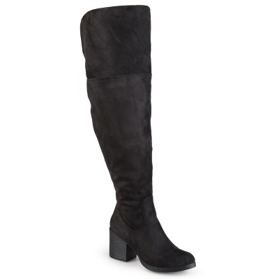 Journee Collection Womens Sana Wide Calf Stacked Heel Over The Knee ...
